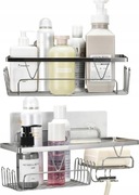 Półka łazienkowa pod prysznic na szampony mydła z wieszakami zestaw 2 szt