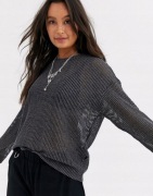 Noisy May szara bluzka siatka długi rękaw S 36 NOW