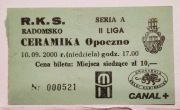 bilet RKS Radomsko - Ceramika Opoczno 2000