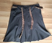 Spódnica Next rozm. 18 46 pas 96 cm brązowa drobne paseczki