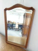 Lustro fazowane po obwodzie dębowa rama 68x50cm