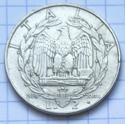 01334 Włochy 2 liry 1939 -XVIII niemagnetyczna