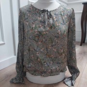 Koszula damska boho khaki, Top Secret r. 36 kwiaty