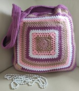 Pastelowa torba na ramię szydełko handmade