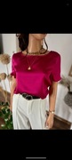 Satynowa elegancka stylowa  bluzka fuksja Freequent s 36 m 38