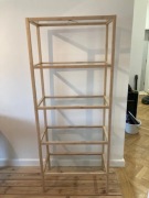 Regał BRANDE Jysk 5 półek bambus szklo hartowane