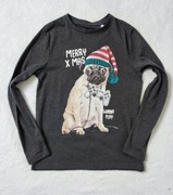 F&F Mikołaj r.146-152 t-shirt dog francuski Boże Narodzenie 