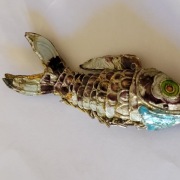 Wisiorek z ryby Koi w stylu vintage z Chin, wykonany techniką Cloisonne
