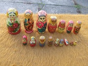 16 Starych Matrioszki drewniane, babuszki 