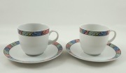 FILIŻANKI + SPODKI PORCELANA WINTERLING. VAN NELLE. KOMPLET 2 SZT.