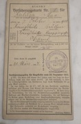 Antyk Stary dokument 1917 przedwojenny karta ubezpieczeniowa