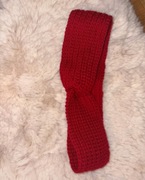 Ręcznie robiona opaska na głowę – 100% bawełna, czerwona