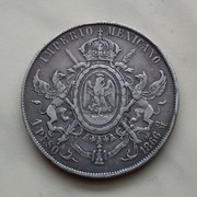 1 peso 1866r. Meksyk,  srebro,  oryginał 