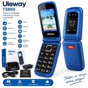 Uleway T380D – telefon komórkowy dla seniora 4G, Dual SIM, SOS