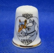 Naparstek Kolekcjonerski Porcelanowy - Zakochane Konie 