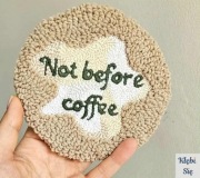 Podkładka/Podstawka pod kubek, handmade, z napisem - Kłębi Się
