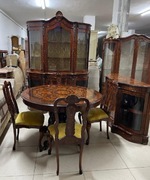 Komplet włoskich mebli do salonu jadalni witryna komoda stół 