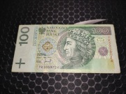 Banknot 100zł seria YK zastępcza testowa próbna
