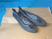 Buty baleriny szare z kokardką rozmiar 41