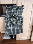 Modna koszula w kratę bez rękawów z ozdobną kokardą #Maerz Munchen 36-S