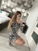 Nowa zamszowa sukienka zebra z paskiem Vasari XS/S