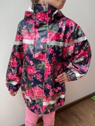 Kurtka przeciwdeszczowa 110/116 wodoodporna w róże na wiosnę lato jesień