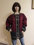 CHRISTIANIA sweter damski norweski ozdobne haftki 100% wełna jak nowy_ XL