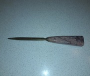 Stary nóż mosiężny z rękojeścią kamienną do listów - Vintage