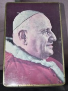 Duże blaszane pudełko Papież Jan XXIII/zabytkowe 1958-1963 