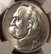 1936 5 zł Piłsudski NGC MS62, menniczy stan, połysk