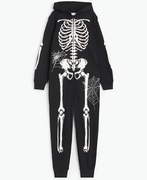 Kombinezon dresowy szkielet Halloween 146/152 dziewczynka H&M Stan idealny