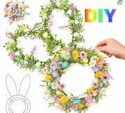 Metalowy stelaż/obręcz do wianka Królik 43x23 cm DIY