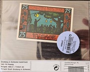 + Grünberg / Zielona Gora + 3 x75 Pfennig + 2 x 50 Pf + 1922 + Rzadkosc ! 