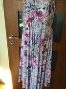 Piękna , zwiewna sukienka w kwiaty bez rękawów, rozmiar 52. ( rozmiar UK22)