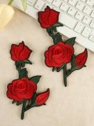 NASZYWKA NAKLEJKA ŁATKA CZERWONA RÓŻA ZESTAW 2 SZTUK 