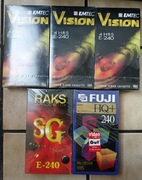 kaseta VHS, NOWA w folii 240min, EMTEC Vision, RAKS, FUJI