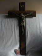 DUŻY ZABYTKOWY KRZYŻ Z PANEM JEZUSEM 55 CM.