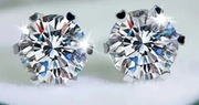 Kolczyki na sztyft srebrne S925 moissanit 2ct diament