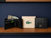 Lacoste Portfel Męski Skórzany Czarny Premium + pudełko