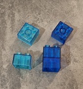 Lego Duplo klocki 2x2 przejrzyste dwa odcienie niebieskiego 5 szt