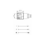 Wtyczka elektrozaworu 3 pin  KA132000B6I P18 2P +PE M16 100szt