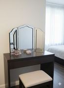 Lustro Kryształowe TRÓJDZIELNE Składane Toaletowe Art Deco Aksamit Czarny