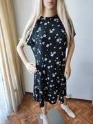 Czarna sukienka xxl w stokrotki  44 , idealna na Andrzejki i Sylwestra