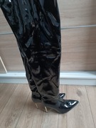 Czarne lakierowane kozaki 