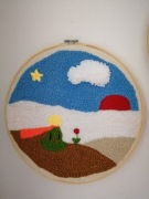 Ozdoba ścienna, punch needle. 