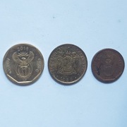 Monety, RPA 20 centów 2016, 1 centów 1984, 10 centów 2015