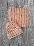 Czapka i komin z wełny i alpaki rękodzieło