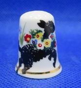 Naparstek Kolekcjonerski Porcelanowy Czarny Baranek 