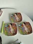 Zestaw trzech talerzyków z obrazem Klimta 