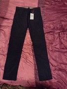 DJ PLUS spodnie eleganckie męskie niebieski rozmiar 30